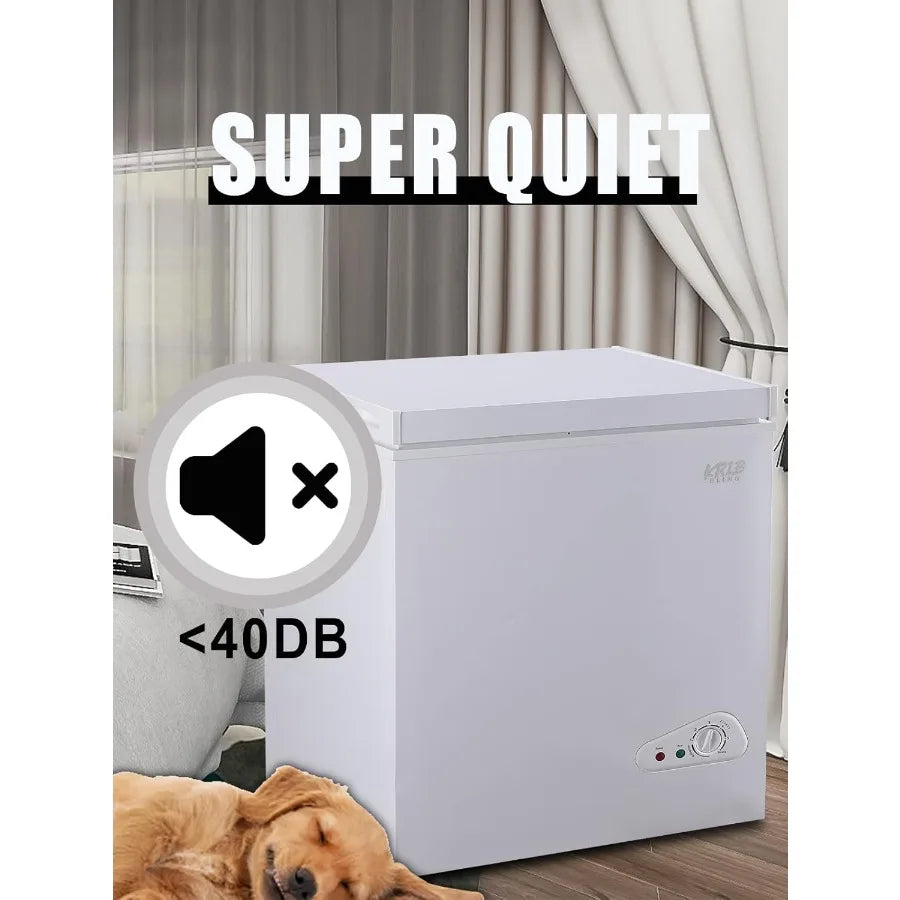 7.0 Cu.Ft Chest Freezer with 7-Gear Temperature Control Ranging from -4F to 6.8F Deep Compact Design Featuring Two Removable Ba