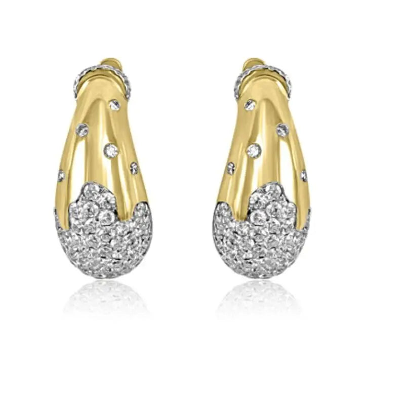 2025 Gold-Plated Waterdrop Earrings | Paved Cubic Zircon Studs for Women