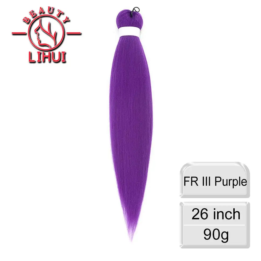 LIHUI Pre-Stretched Jumbo Braids — 26" 90 g Synthetic (Red/Pink, Frosted Colors)