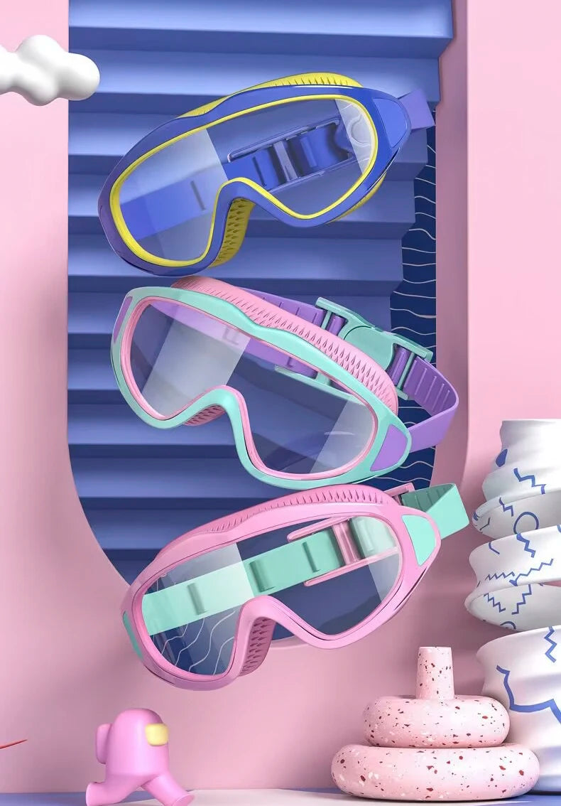 Children’s Silicone Swimming Goggles — Anti-Leak, Soft Frame, Comfort Fit for Girls (Pink)