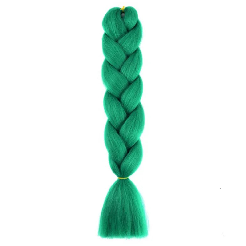 24Inch Synthetic Long Straight Yaki Braids Hair Ombre Braiding Hair Jumbo Rainbow Braid Hair Extension for Women DIY Hair