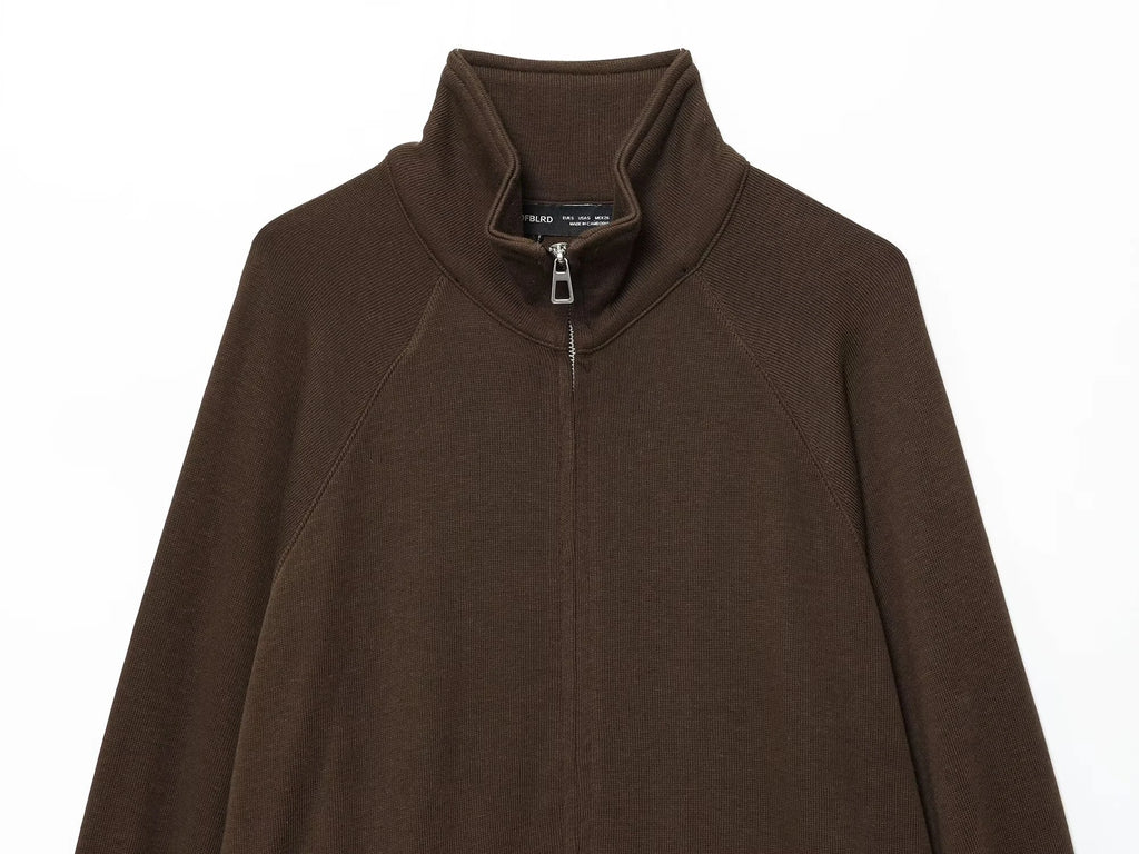 Women’s 2-Piece Set – Stand Collar Zip Sweatshirt & Soft Straight-Leg Pants (Autumn 2025)