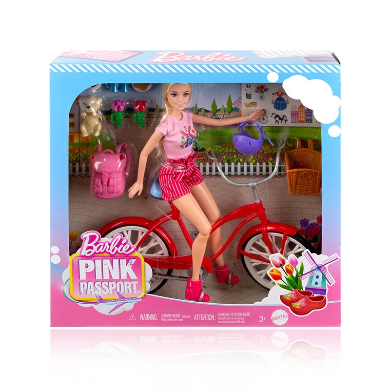 Original Barbie Afternoon Cycling Set | Fashion Doll & Bike Dress-Up Play Scene Toy