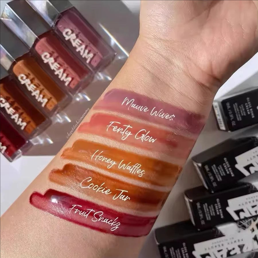 Christmas Best Seller Fenty Beauty Lip Glaze 15-color High Gloss Diamond Shimmering Glass Lip Gloss Sexy Nourishing Women Makeup