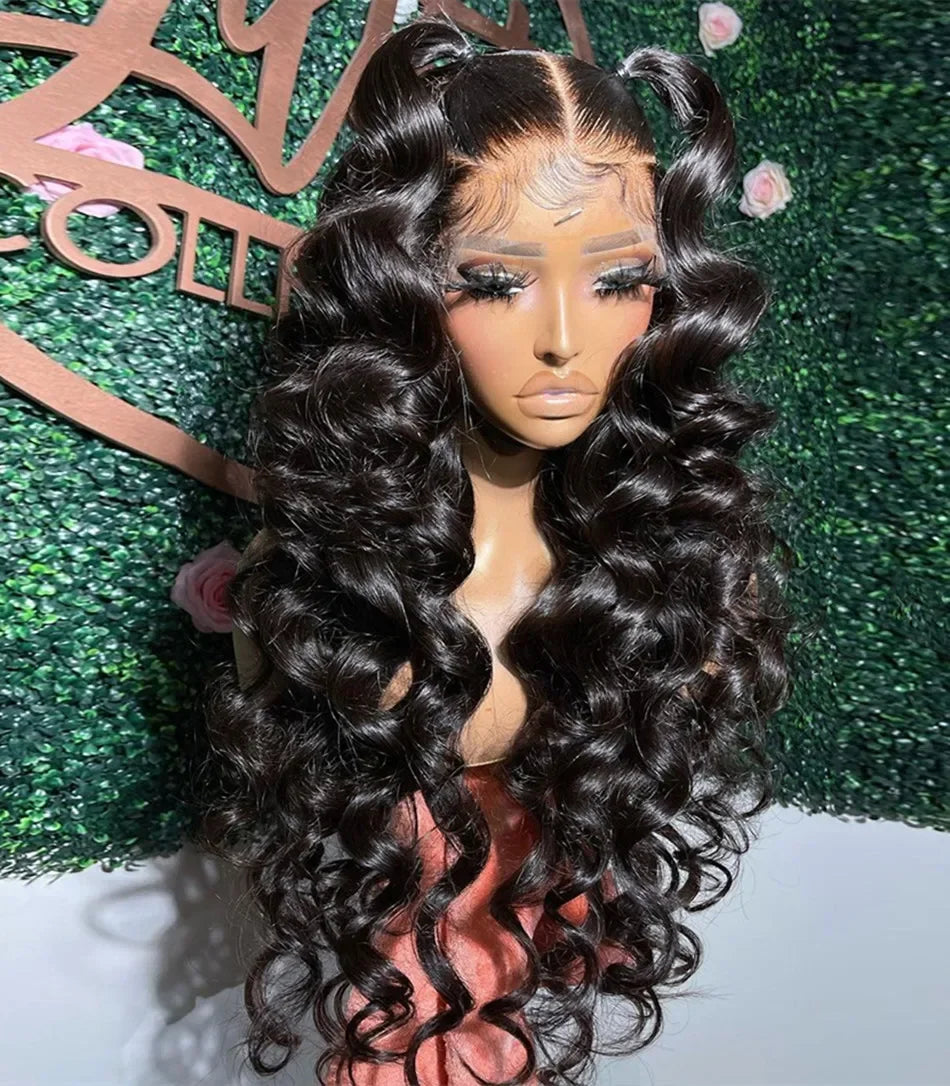 AMYTUD 30–40 Inch HD Lace Frontal Wig | Brazilian Loose Deep Wave Human Hair