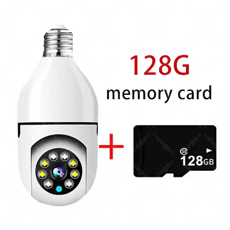 8MP E27 Bulb Surveillance Camera Wifi IP PTZ CCTV Camera 10X Zoom Color Night Vision Human Tracking Security Baby Monitor Cam