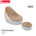 Camebust Inflatable Sofa - Flocking Surface High Quality Pvc Footstool Rapid Inflation Lazy Lounge Brown Color