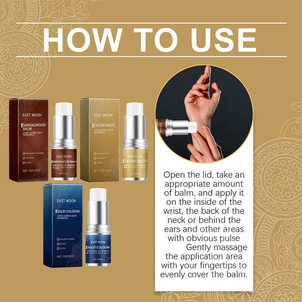 7G NEW Men Sandalwood Balm Series Lasting Scent Keep Fresh Dating Flirting Improve Temptation Body Light Fragrance Solid Balm