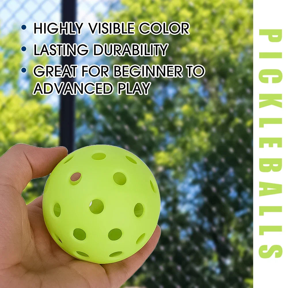Outdoor Pickleball Balls — 40-Hole Tournament Standard (74 mm, PE Material)