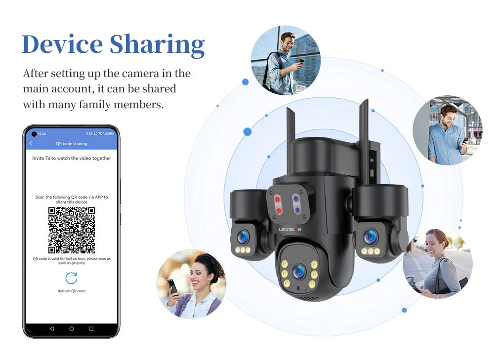 LS VISION AOV/PIR 3-Screens Solar Camera Optical Zoom Outdoor