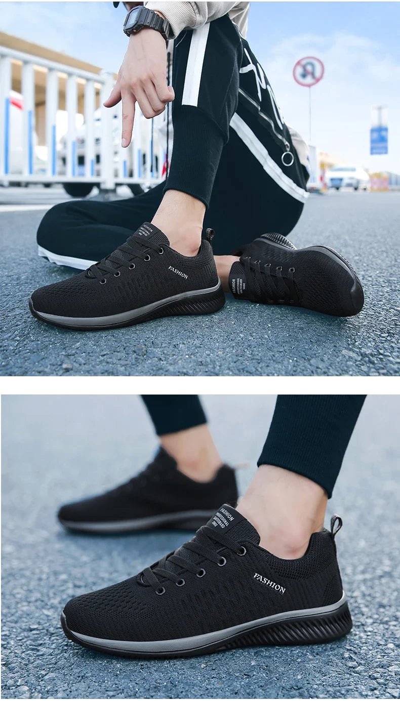 Men Running Walking Knit Shoes Fashion Casual Sneakers Breathable Sport Athletic Men Sneakers Casual Shoes Big Size 36-48