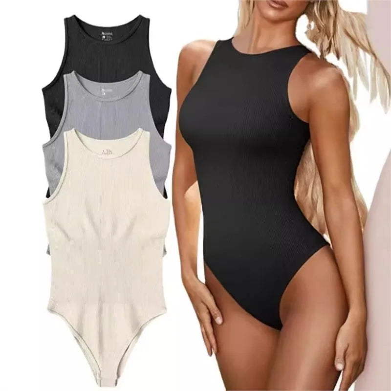 Ribbed Sleeveless Bodysuit (Tummy Control)