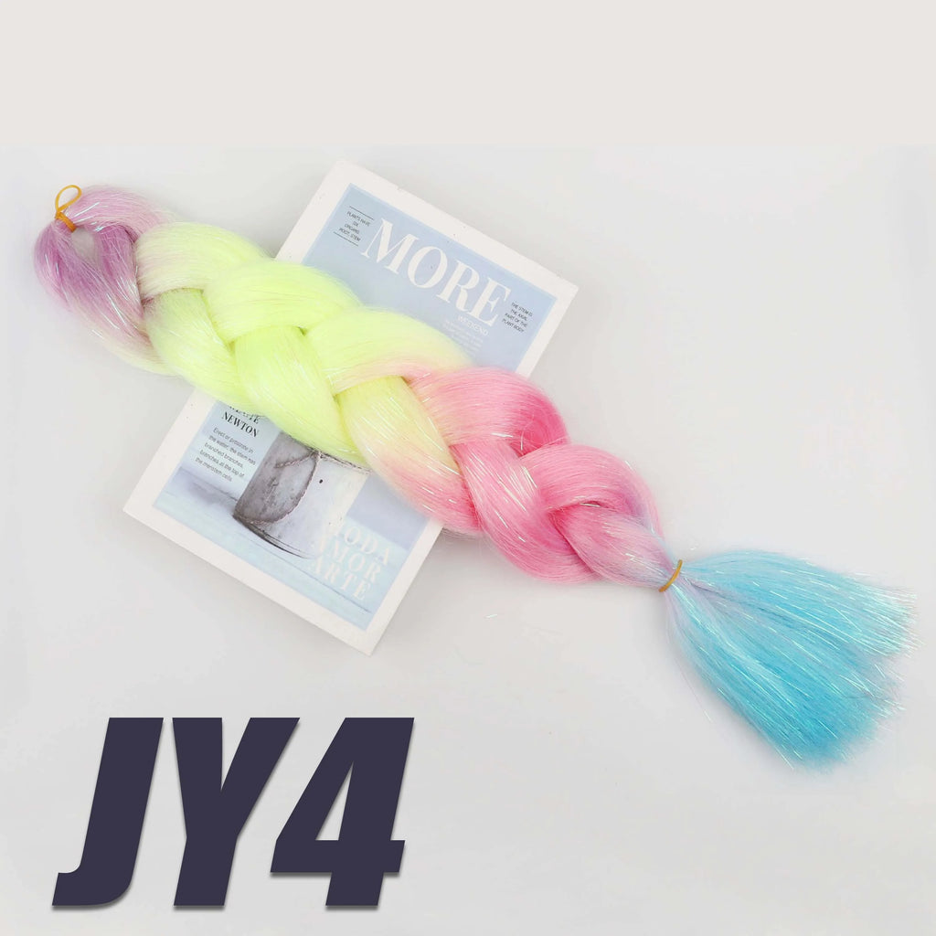 Purple Braiding Hair Pre Stretched Synthetic Kanekalon Crochet Hair Jumbo Braids Extensions Hair Accessories For Girls Braids