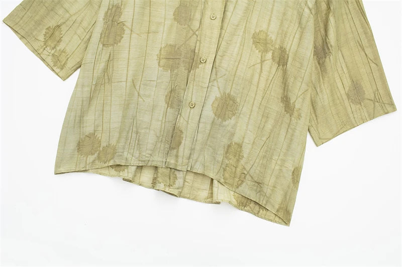 Women's Set 2024 New Fashion Spring Jacquard Loose Ladies Shirt Summer Women Pants Casual Chic Print Set for Women