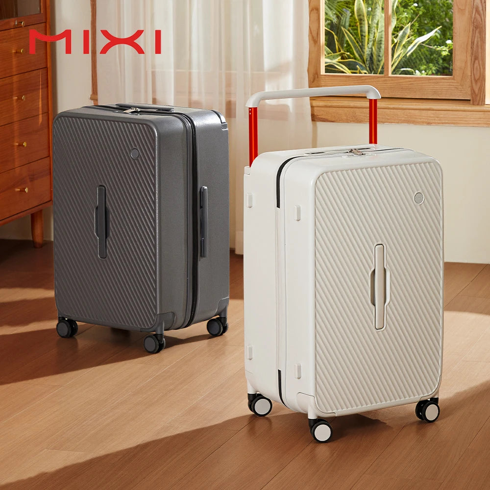 Mixi Large-Capacity Suitcase Trolley Case 26inch Checked in Hardside Rolling Wheels Luggage Wide Handle Travel Suitcases Trunk