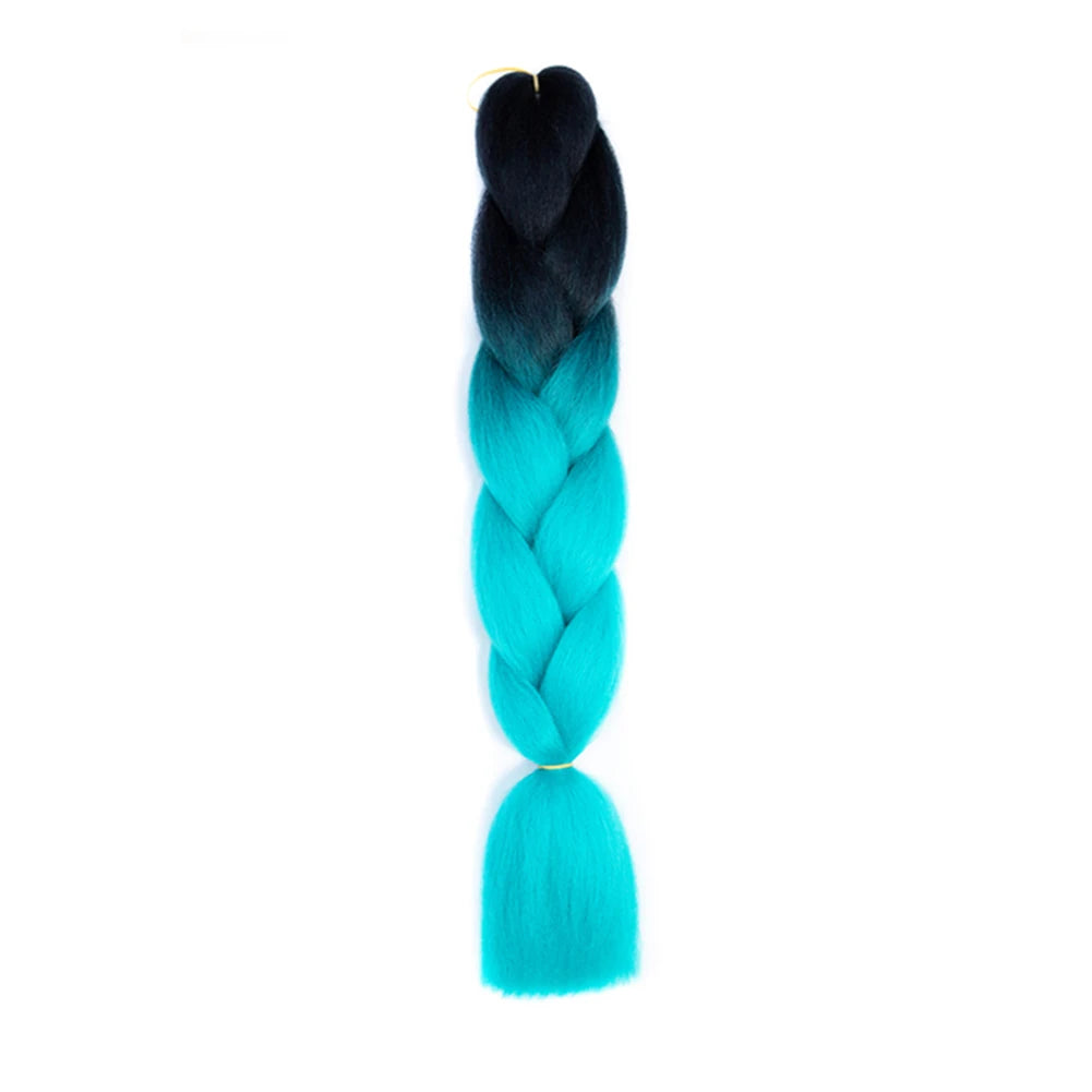 Jumbo Braids Extensions — 24" Synthetic Kanekalon Yaki Straight (Afro Ombre Piano Color)