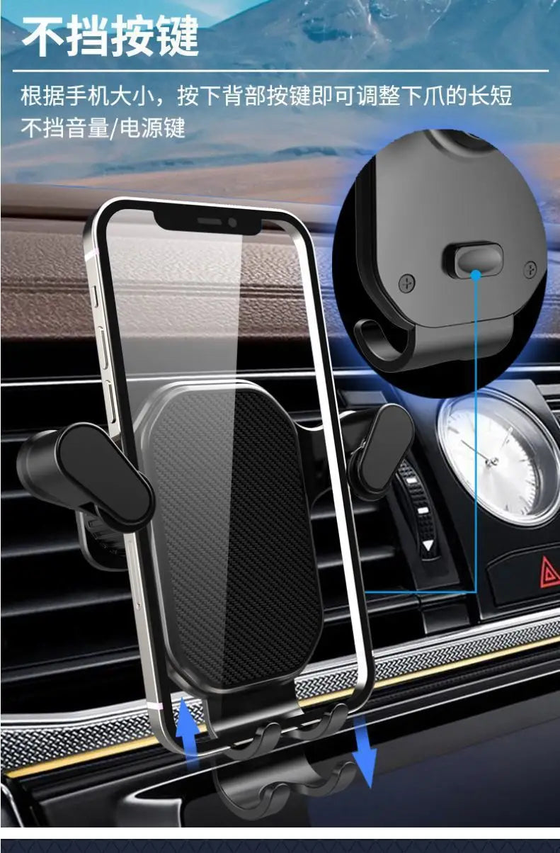 Universal Car Phone Holder with Ventilation Hook for 360 Degree Rotation Installation Anti Shake Supports All Phone Xiaomi