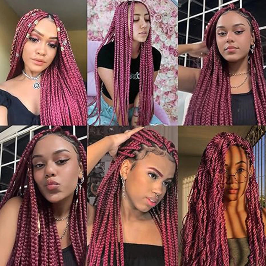 4 Pcs Brazilian Wool Synthetic Hair for Braids Acrylic Hand Knitting Yarn for Braiding Hair  Crochet Hair Extension