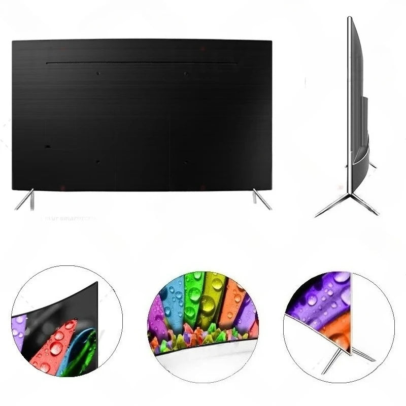 65 Inch Curved Smart Android TV, 4K Ultra HD LED Television with Ultra-Thin Bezel, Netflix YouTube Supported