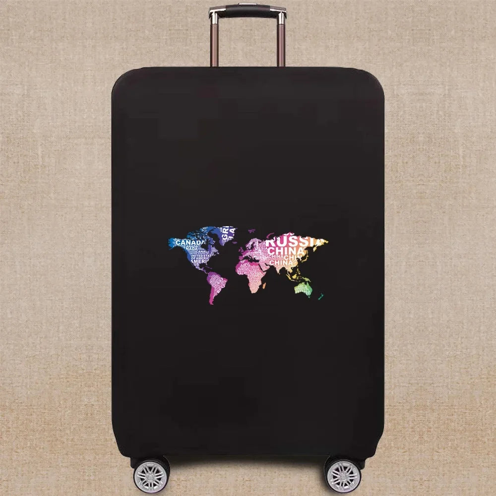 Travel Elastic Protective Cover Luggage Case Travel Global Pattern Series Luggage Cover 18-32inch Travel Accessories
