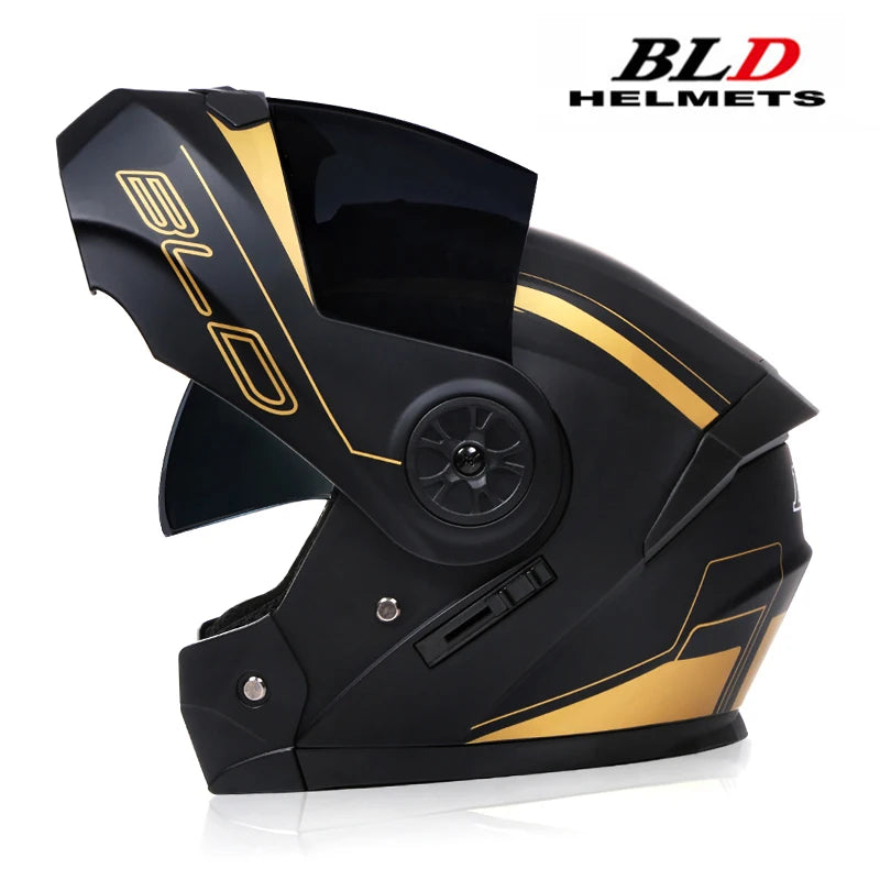 BLD Modular Flip-Up Motorcycle Helmet (DOT, Dual Lens) – Unisex, 1.1 kg