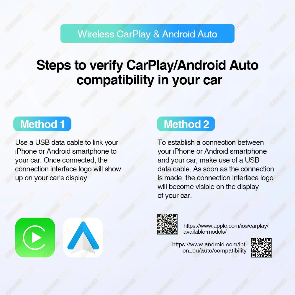 Grandnavi 2-in-1 Wireless CarPlay & Android Auto Adapter (2025 Mini USB Dongle)