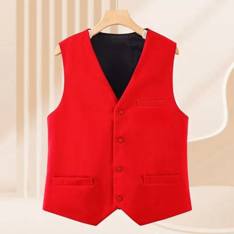 New Casual Chic In Office Lady's Plus Size Waistcoat Matching Elegant Lady's Vest V-Neck Sleeveless Tank Top Loose Coat Jacket