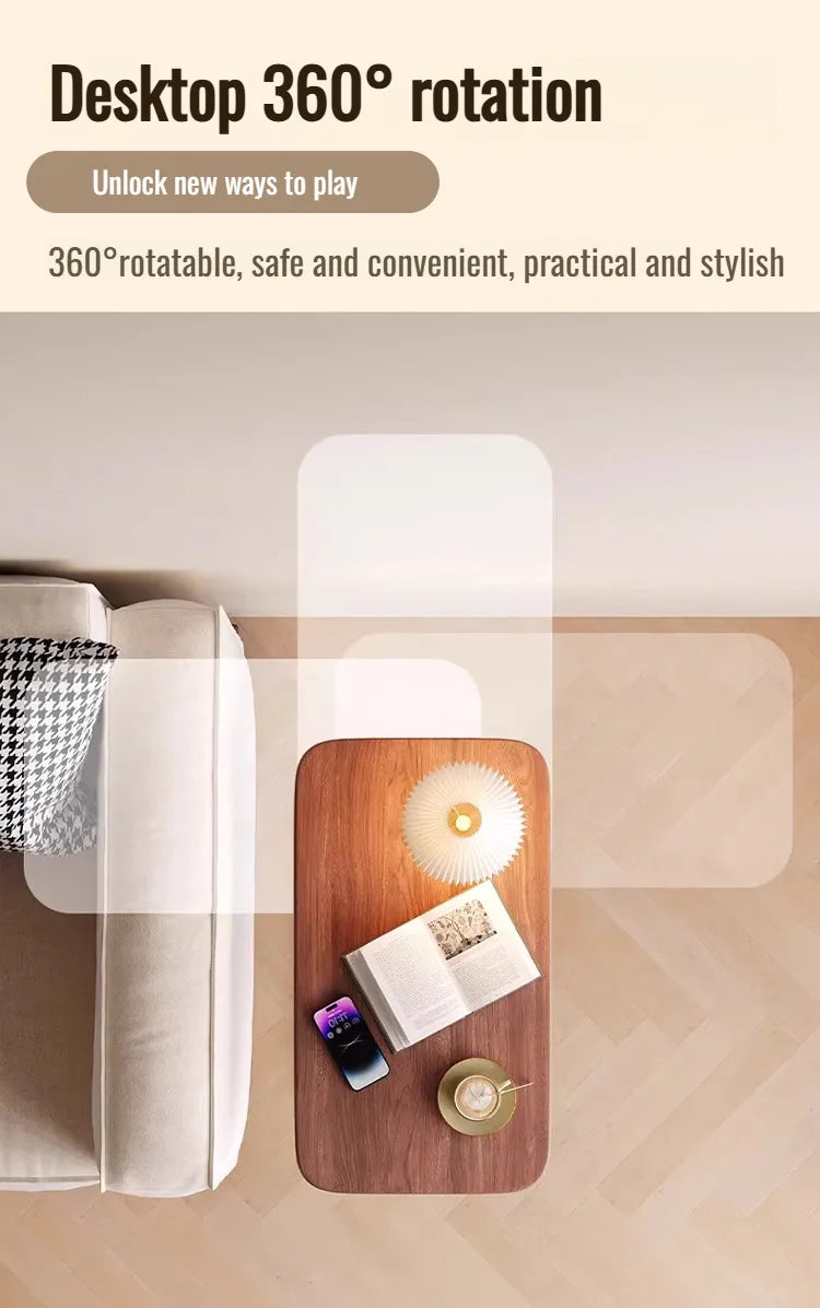 Liftable coffee table living room sofa side table rotating foldable desktop home bedside storage adjustable height shelf