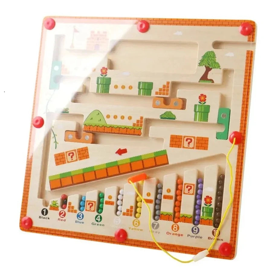 Montessori Children Toys Magnetic Digital Bead Maze Toy Number Color Classification Counting Recognition Operation Puzzle Games