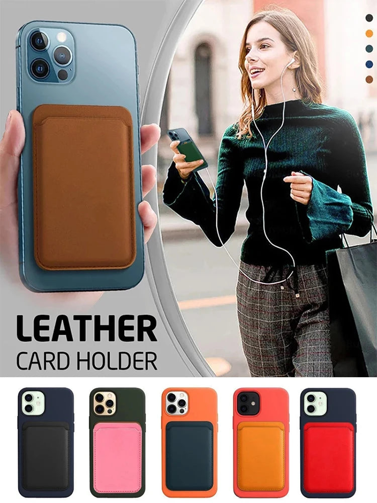 For Apple Magsafe Magnetic Card Holder Case For iPhone 14 13 12 11 Pro Max Mini X XS XR 8 Plus Phone Leather Wallet Bag Cover