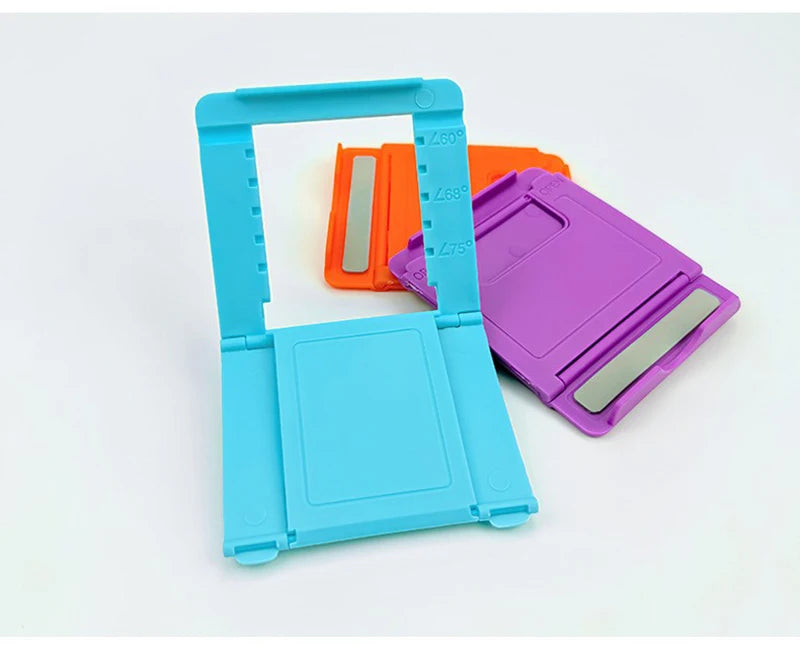Mini Adjustable Creative Portable Universal Folding Plastic Phone Holder Tablet Computer Stand For ipad iPhone Samsung Xiaomi