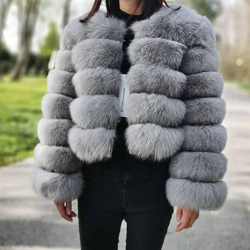 2025 MAOMAOKONG Natural Real Fox Fur Coat Women's Jackets Winter Furry Vest Luxury Beige Khaki Short Leather Female Clothing