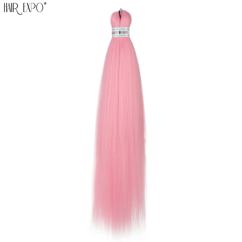 26Inch Easy Braids Hair Synthetic Colourful Pre Stretched Braiding Hair Extensions Jumbo Braids Ombre Yaki Long Straight Hair