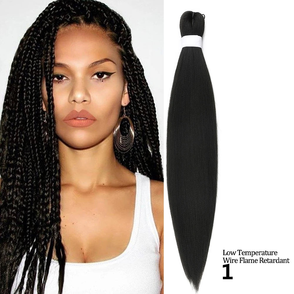 Chorliss Pre-Stretched Jumbo Braids — 24"/26" Synthetic Yaki Ombre (80–90 g, 105 Colors)