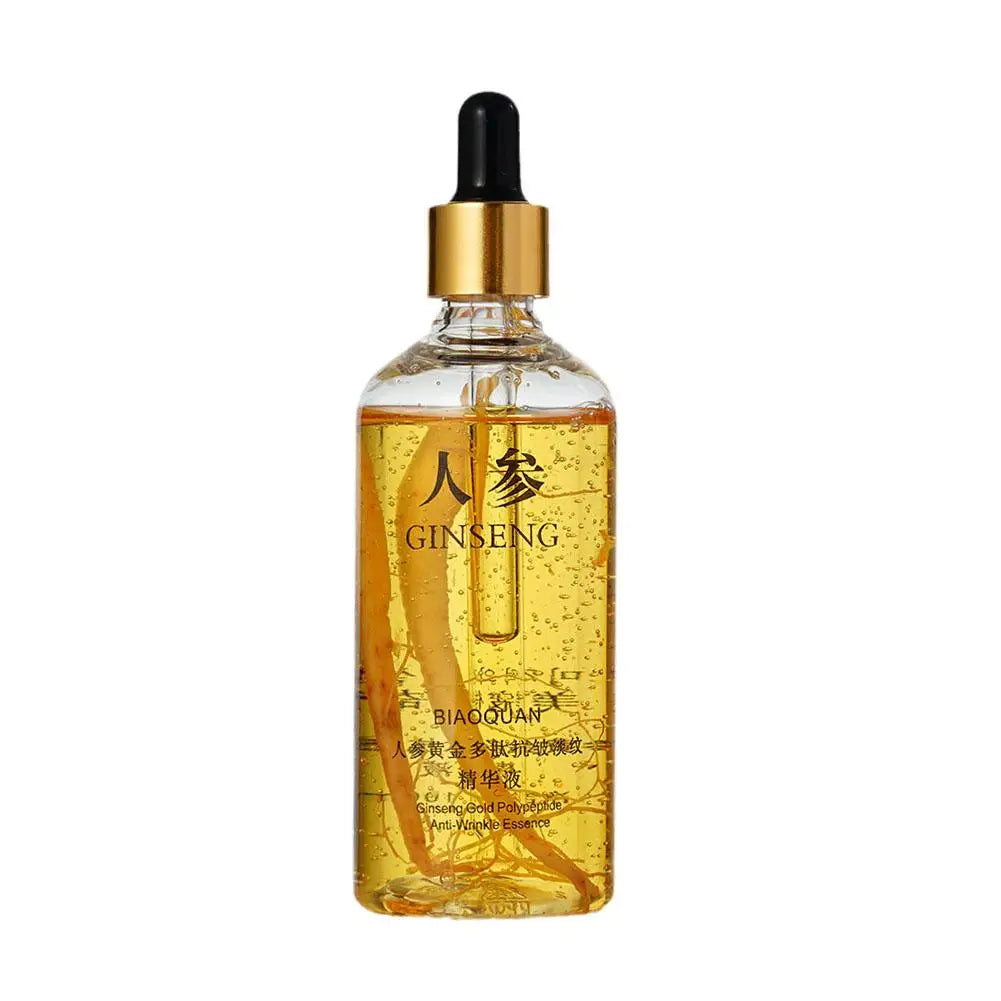 100mlGold Ginseng Face Essence Polypeptide Lightening Skin Moisturizing Facial Serum Smoothing Skin Care Products Deep Hydration