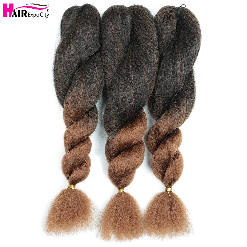 Vixen kanekalon Braids Hair 22 inch Synthetic Jumbo Braids Low Temperature Afro Fluffy Kinky Straight Crochet Hair Extensions