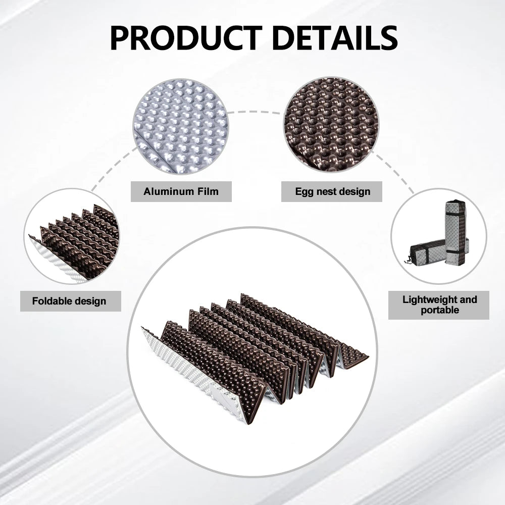 Ultralight Folding Egg Nest Camping Pad Portable Foam Sleeping Mat with Storage Bag for Outdoor Hiking Backpacking Camping