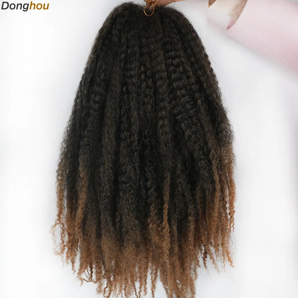 DONGHOU Marley Twist Braiding Hair — 18" Synthetic Afro Twist for Faux Locs & Crochet (1–6 Packs)