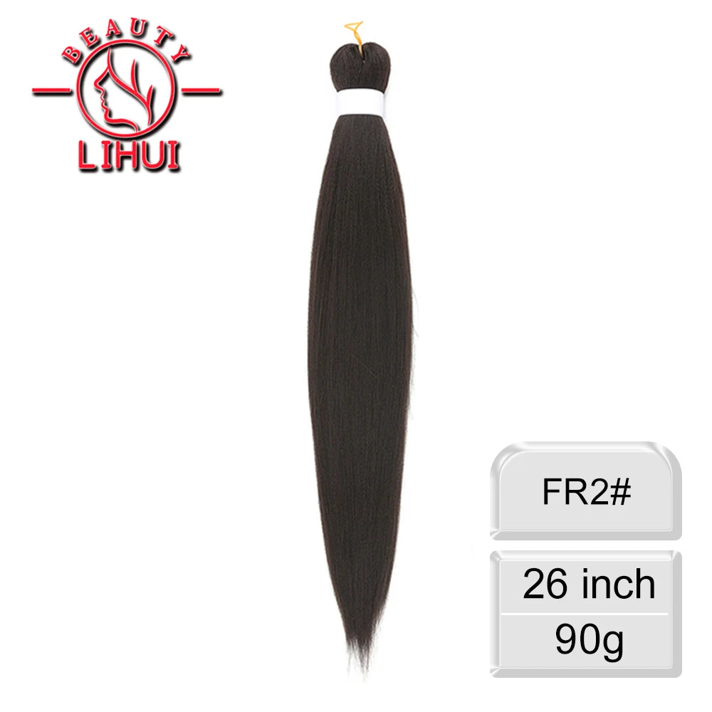 LIHUI Pre-Stretched Jumbo Braids — 26" 90 g Synthetic (Red/Pink, Frosted Colors)