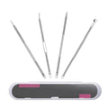 Silver 4-Pack Blackhead Remover Comedones Extractor Removal Kit - For Blemishes, Whiteheads Removal Facial Skin Care (With Box)
