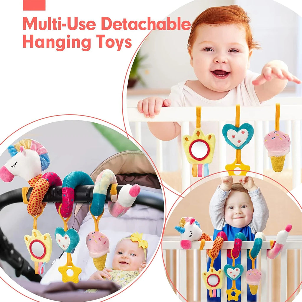 1pcs Soft Giraffe Animal Handbells Rattles Plush Infant Toddler Car Bed Hanging Toy Baby Early Education Development Handle Toys