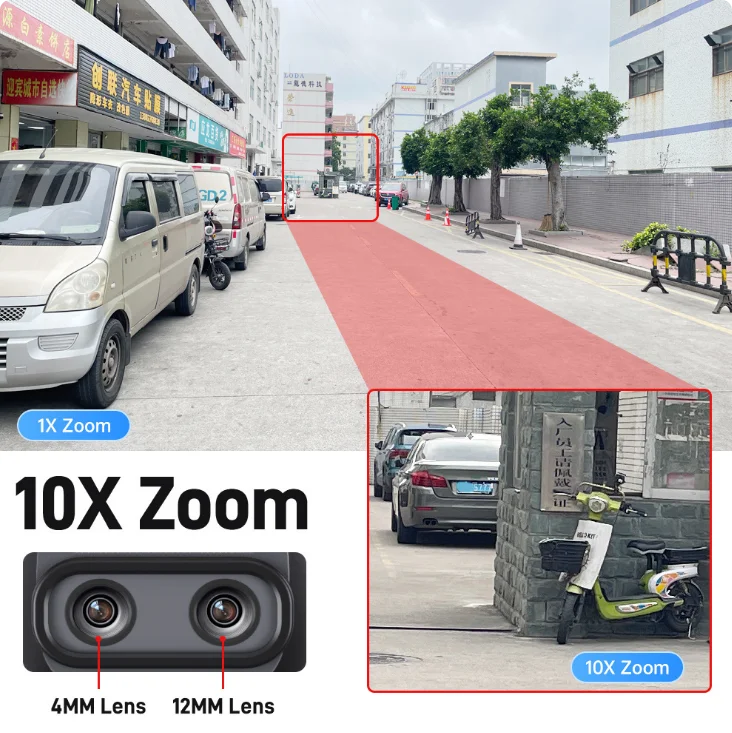 10K 20MP External IP Camera WiFi Surveillance Outdoor Four Lens PTZ 10X Optical Zoom CCTV Security Protection New