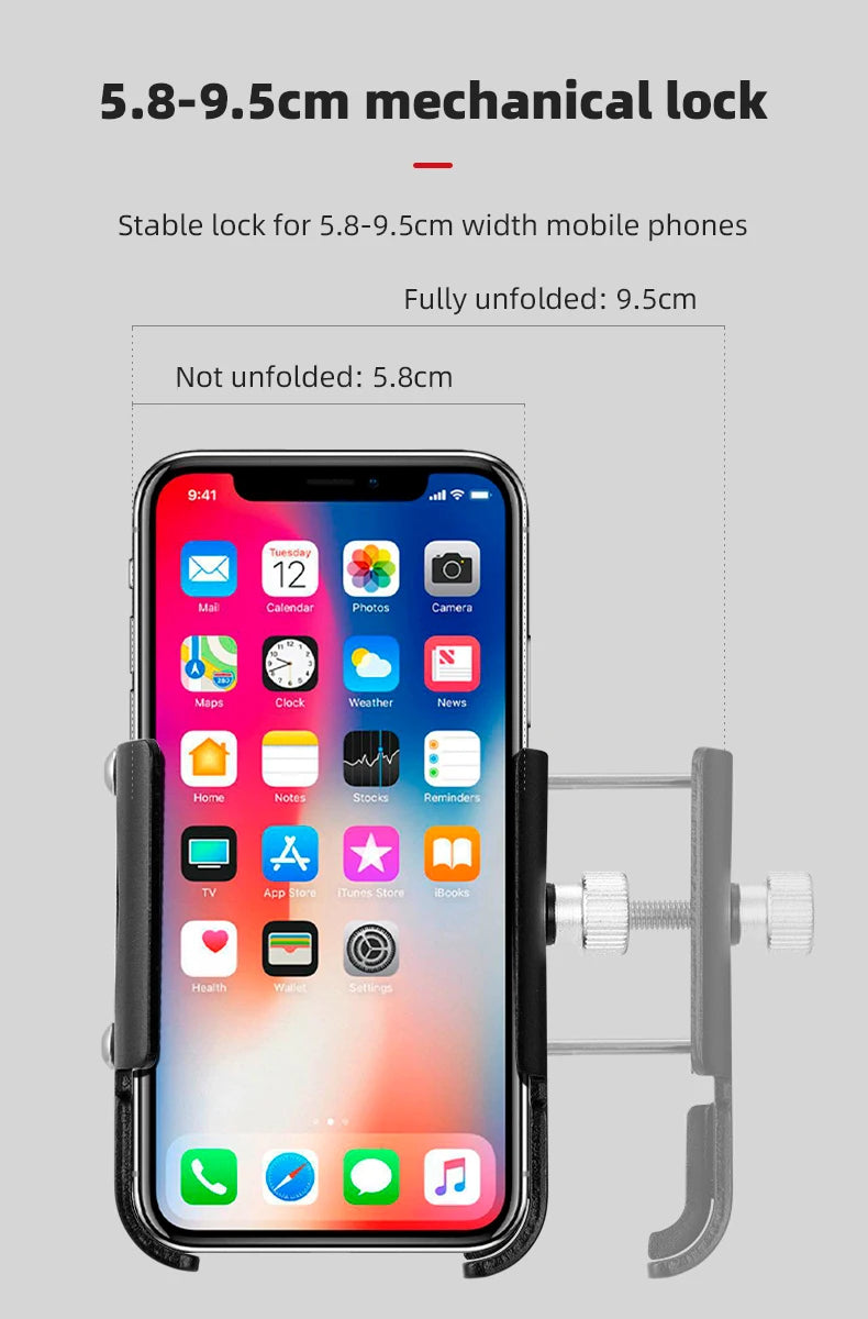 iBudim Bike Phone Holder 360 Rotation Bicycle Phone Holder for 4.7-7.0 inch Devices Motorcycle Handlebar Mobile Phone Stand