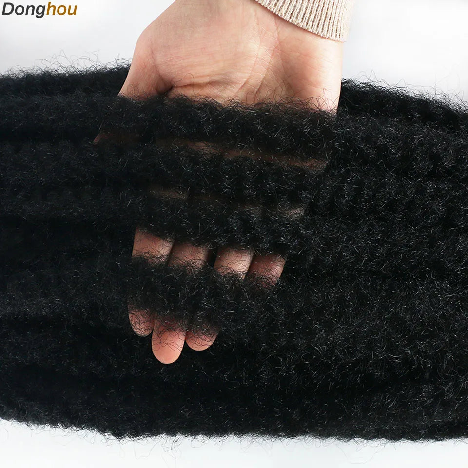 DONGHOU Marley Twist Braiding Hair — 18" Synthetic Afro Twist for Faux Locs & Crochet (1–6 Packs)