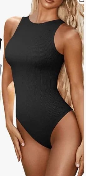 Ribbed Sleeveless Bodysuit (Tummy Control)