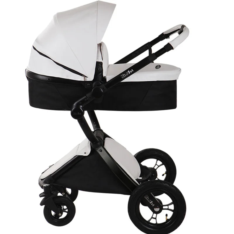 Luxury Baby Stroller Portable High Landscape Luxury Stroller Leather Stroller Travel Pram Pushchair trolley baby car carriage