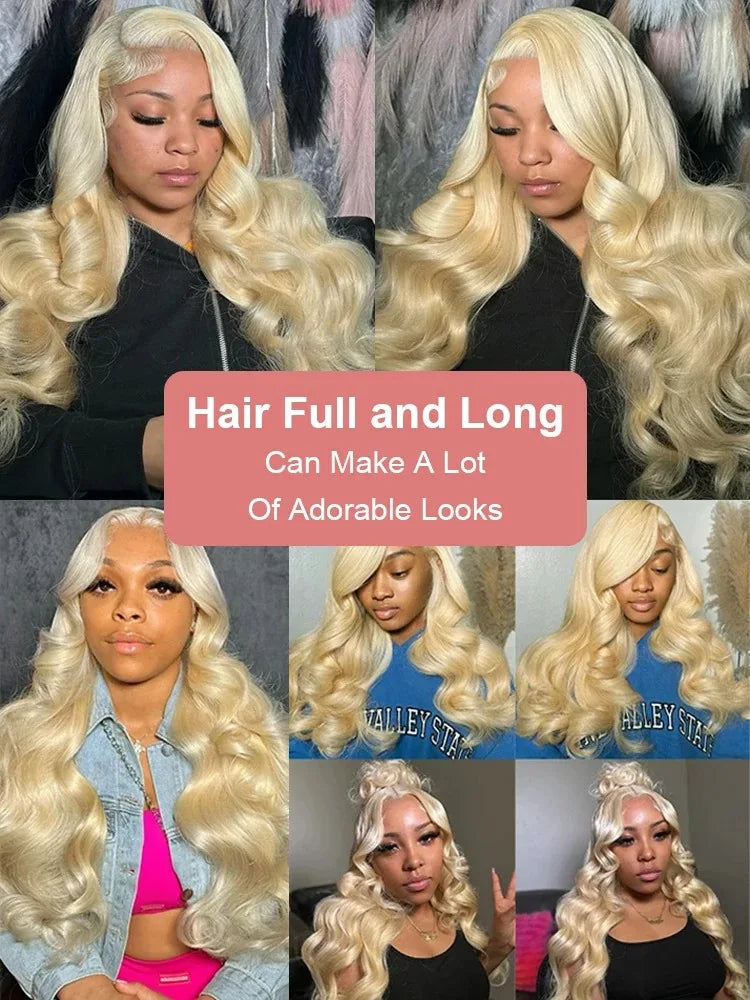 Brazilian 613 HD Lace Frontal Wig Transparent 13x6 Human Hair Wigs 30 38Inch Honey Blonde Colored Body Wave Lace Wig 220 Density