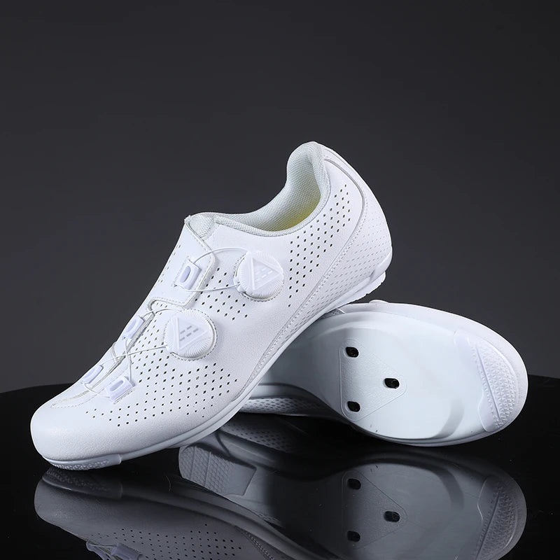 Speed Cycling Sneaker Men's Road Cycling Shoes Cleat Shoes Spd Shoes Cycling Flat Pedal Shoes Man Bike Outdoor Footwear White