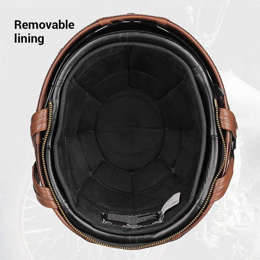 HEROBIKER Retro Half Motorcycle Helmet (DOT, HD Visor)