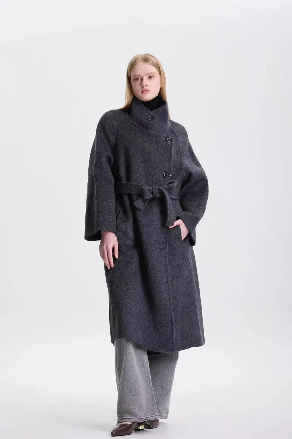 Deep Winter Stand Up Collar Woolen Coat For Women 2025 Winter New Style Woolen Coat Small, Unique, Super Good-Looking, Thick